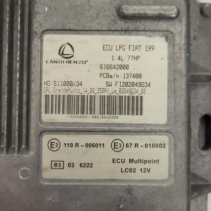 FIAT GRANDE PUNTO 1.4 LPG ECU / 616642000 / 511000/30 / FI202045634