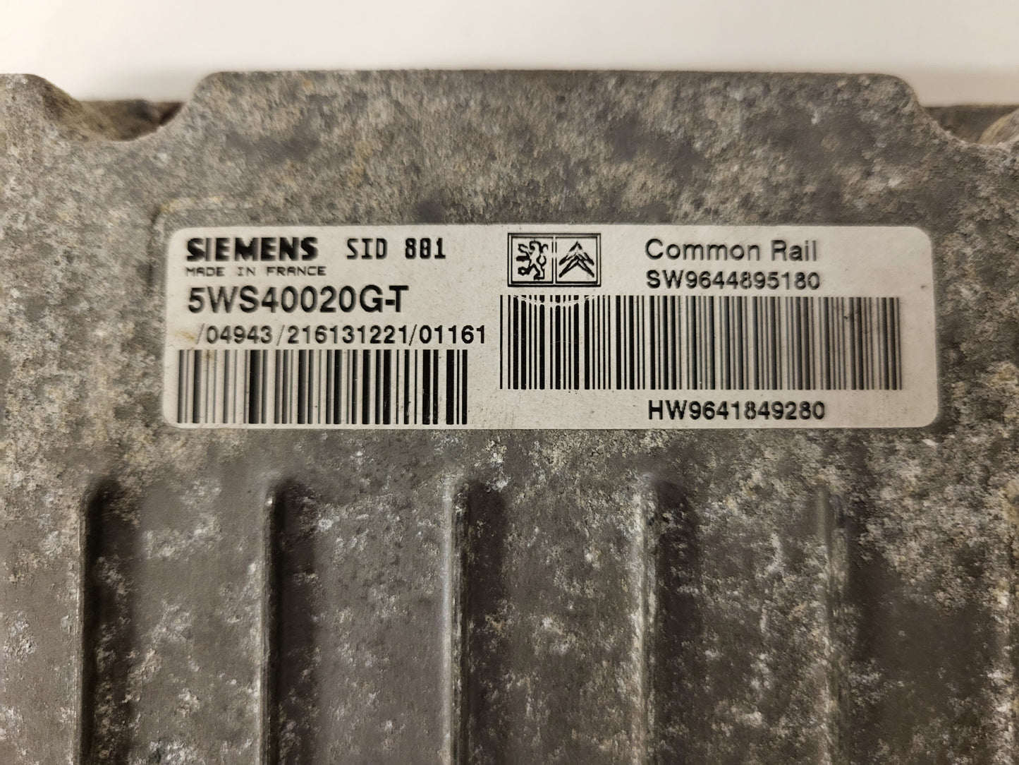 PEUGEOT ECU / 5WS40020G-T / SW9644895180 / HW9641849280 / SIEMENS