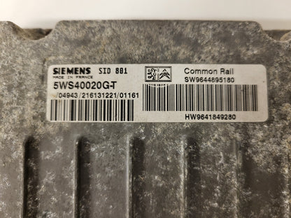 PEUGEOT ECU / 5WS40020G-T / SW9644895180 / HW9641849280 / SIEMENS