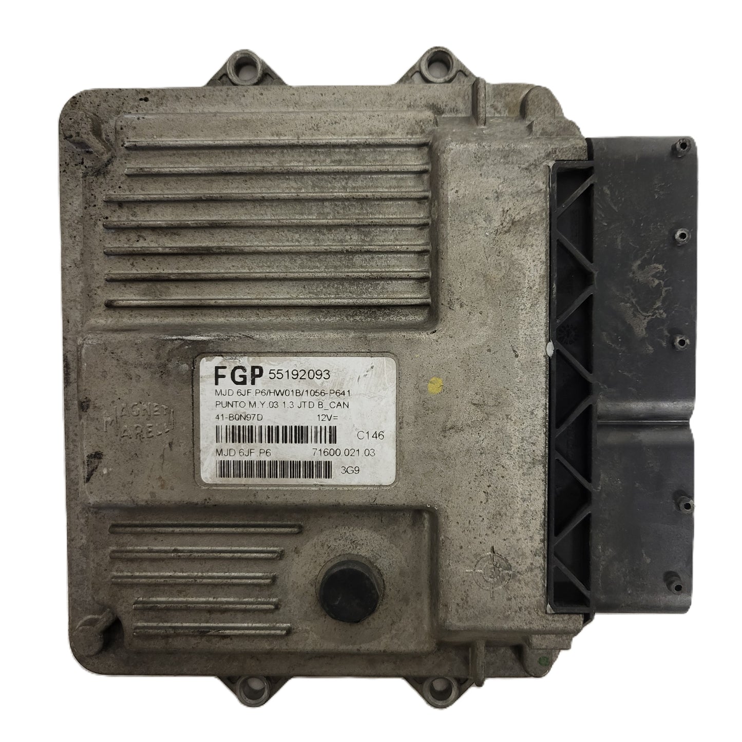 Fiat Punto 1.3 ECU / 55192093 / MJD 6JF.P6 / HW01B / MAGNETI MARELLI