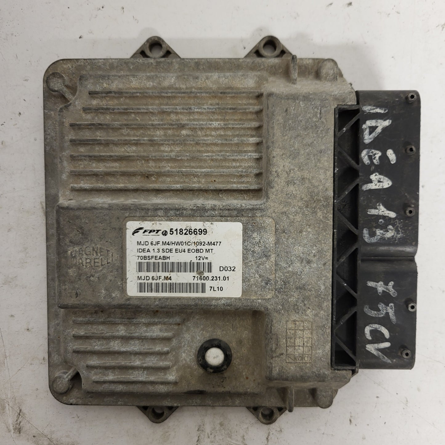 FIAT IDEA ECU / 51826699 / MJD 6JF.M4 / HW01C / 71600.231.01 / MAGNETI MARELLI