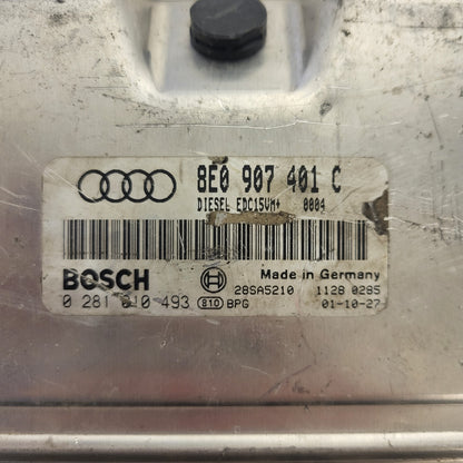 AUDI A4 2.5 TDI ECU / 8E0907401C / 0281010493 / EDC15VM+ / BOSCH - B21-22 - 2