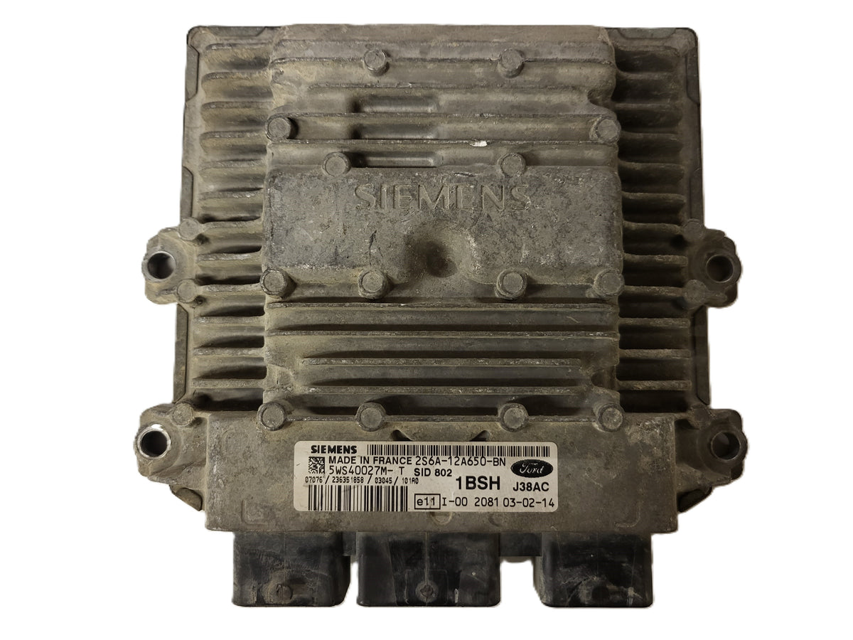 FORD FIESTA ECU / 2S6A-12A650-BN / 5WS40027-T / 1BSH / SID802 / 1BSH / SIEMENS - B22-10 - 1