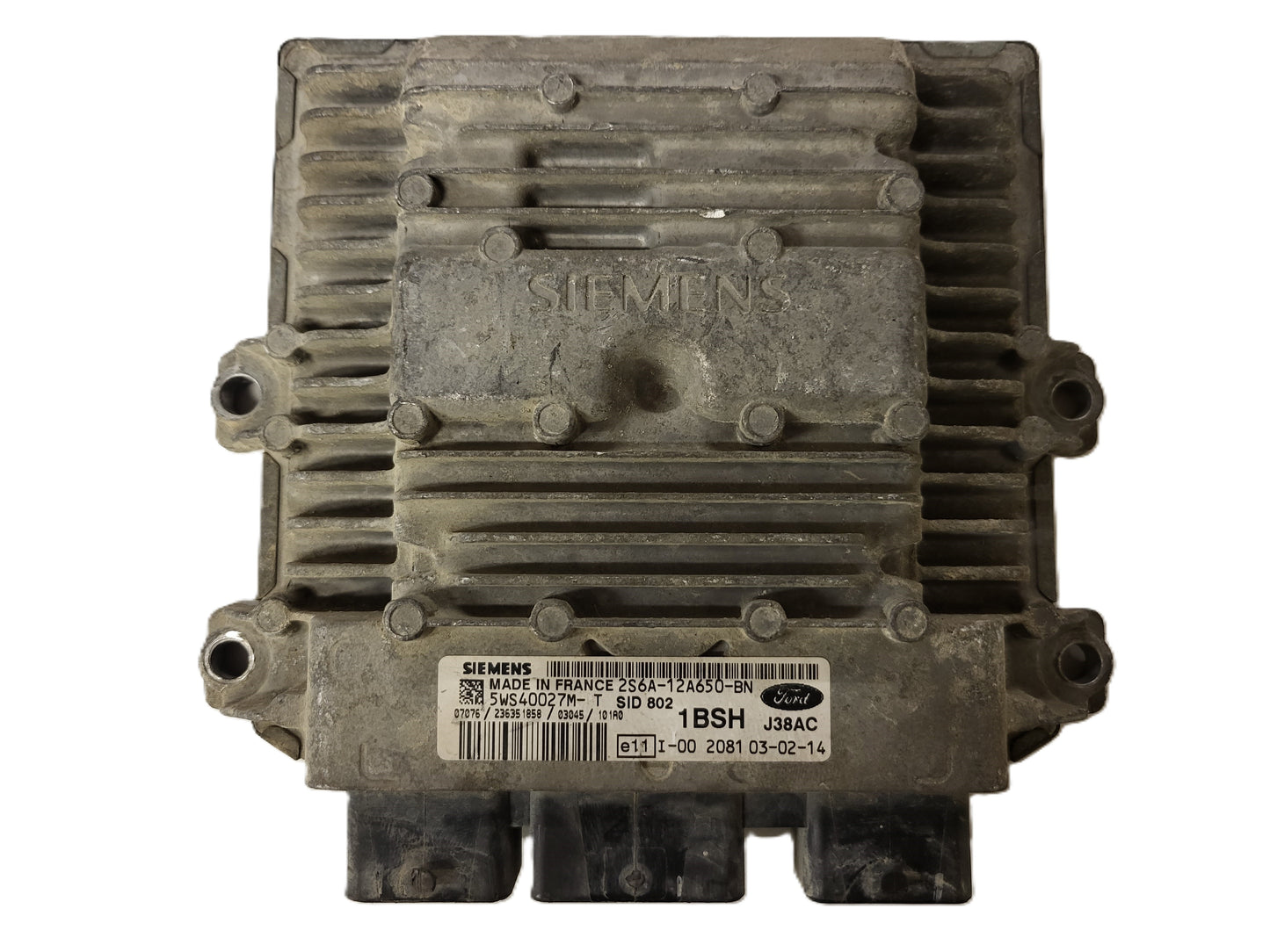 FORD FIESTA ECU / 2S6A-12A650-BN / 5WS40027-T / 1BSH / J38AC / SIEMENS
