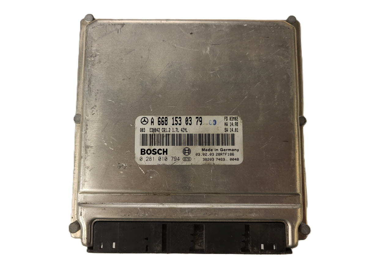 MERCEDES W168 ECU / A6681530379 / 0281010794 / ED0042 / CR1.2 / BOSCH - B22-12 - 1