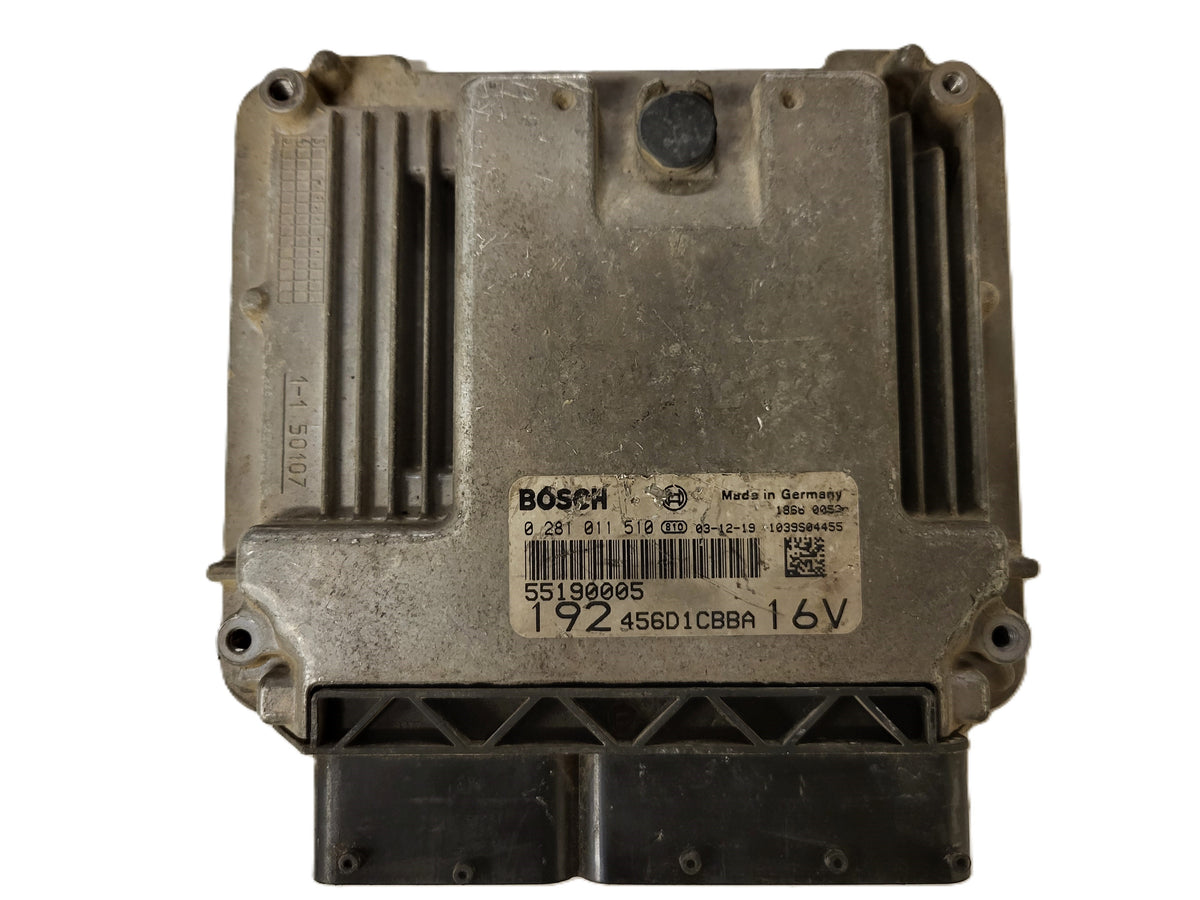 FIAT STILO ECU / 0281011510 / 55190005 / 192456D1CBBA / BOSCH - B22-13 - 1
