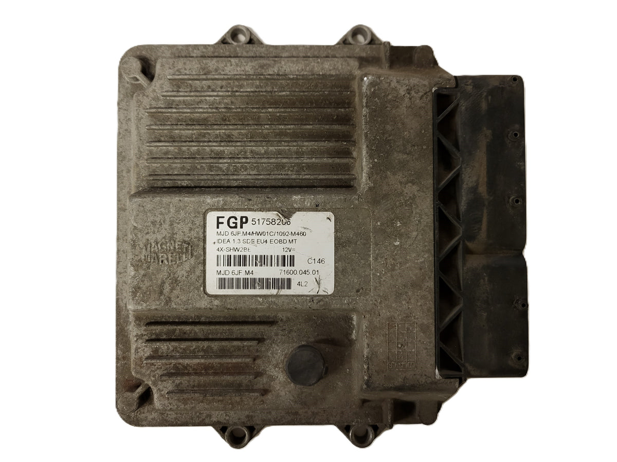 FIAT IDEA ECU / 51758206 / MJD 6JF.M4 / HW01C / 71600.045.01 / MAGNETI MARELLI - B23-05 - 1