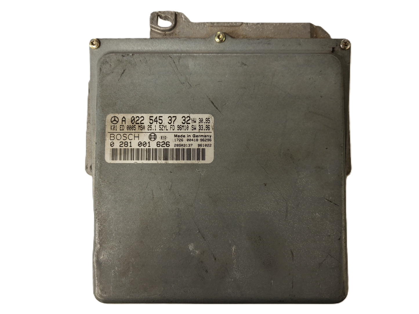 MERCEDES BENZ E W210 ECU / 0281001626 / A0225453732 / MSA 25.1 / 28SA3137 BOSCH