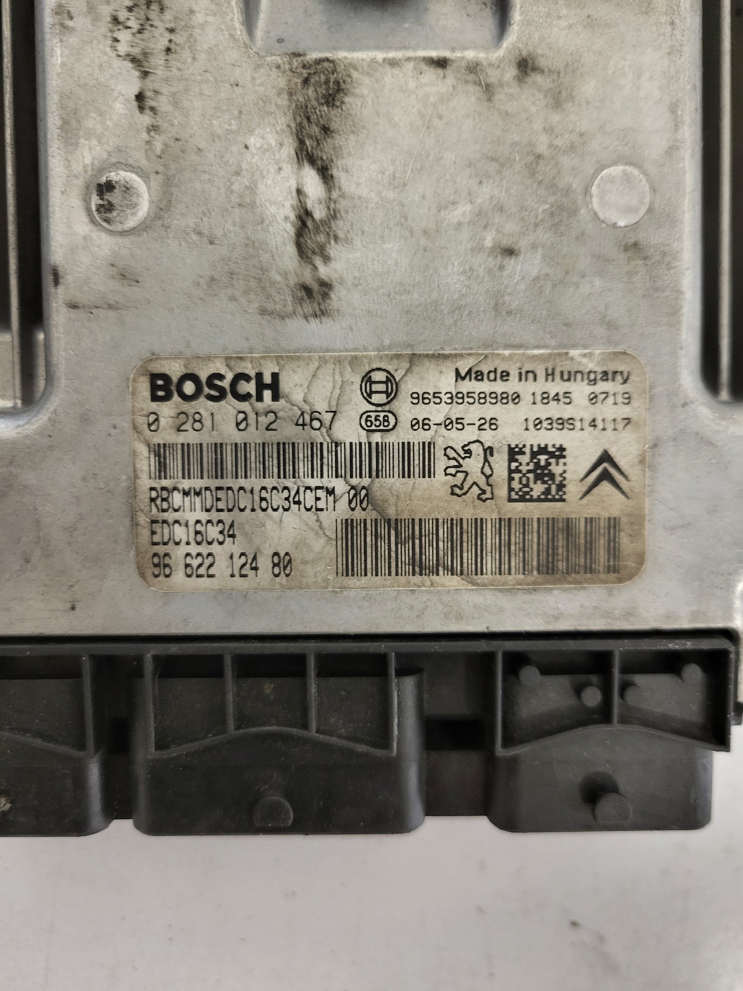 PEUGEOT CITROEN PSA / 0281012467 / 9662212480 / 9653958980 / EDC16C34 / BOSCH