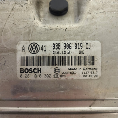 VW GOLF VAG ECU / 038906019CJ / 0281010302 / EDC15P+ / 28SA4557 / 038906019