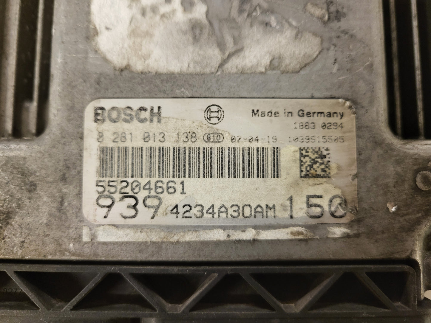 ALFA ROMEO 159 ECU / 0281013138 / 55204661 / 9394234A30AM / 1039S15505 / BOSCH