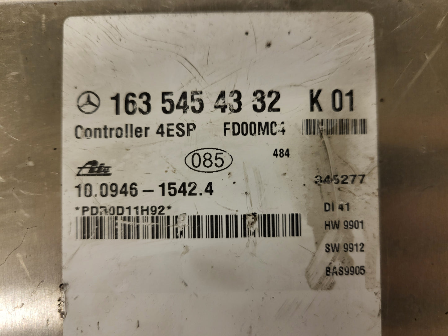 MERCEDES ML ABS ECU / 1635454332 / 10.0946-1542.4 / FD00M04 / ATE