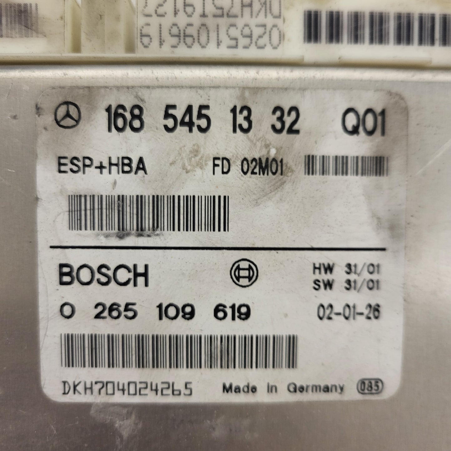 MERCDES BENZ ECU / 1685451332 / 0265109619 / BOSCH / ESP HBA