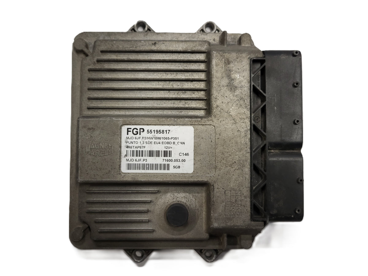 FIAT PUNTO ECU / MJD 6JF.P3 / 55195817 / HW1BM / 71600.053.00 / MAGNETI MARELLI - B25-02 - 1