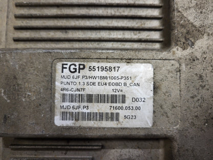 FIAT PUNTO ECU / MJD 6JF.P3 / 55195817 / HW1BM / 71600.053.00 / MAGNETI MARELLI