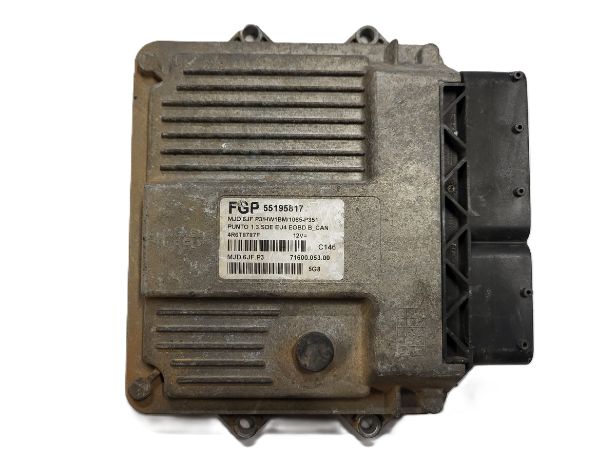 FIAT PUNTO ECU / MJD 6JF.P3 / 55195817 / HW1BM / 71600.053.00 / MAGNETI MARELLI - B25-04 - 1