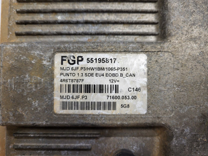 FIAT PUNTO ECU / MJD 6JF.P3 / 55195817 / HW1BM / 71600.053.00 / MAGNETI MARELLI