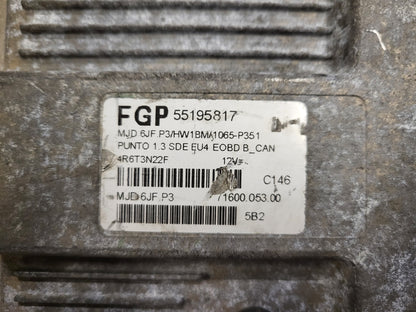 FIAT PUNTO ECU / MJD 6JF.P3 / 55195817 / HW1BM / 71600.053.00 / MAGNETI MARELLI