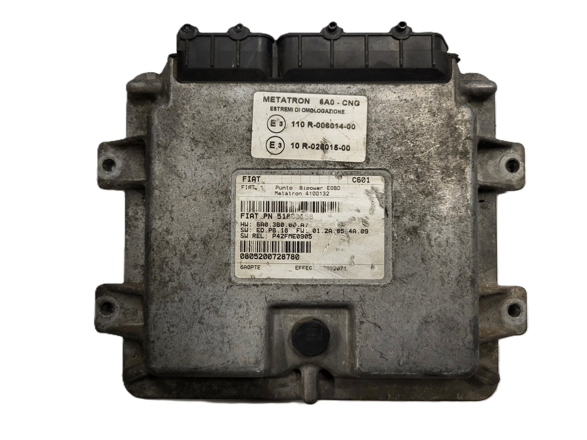 Fiat Punto ECU / 51803158 / 4100132 / 110R-006014-00 / 10R-026015-00 / METATRON - B25-09 - 1