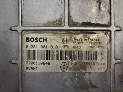 Renault ECU / 0281001810 / 7700110646 / HOM 7700107088 / BOSCH