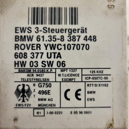 BMW E46 E39 ROVER 75 IMMOBILIZER ECU / YWC107070 / 61.35-8 387448 / 61.35-8387448