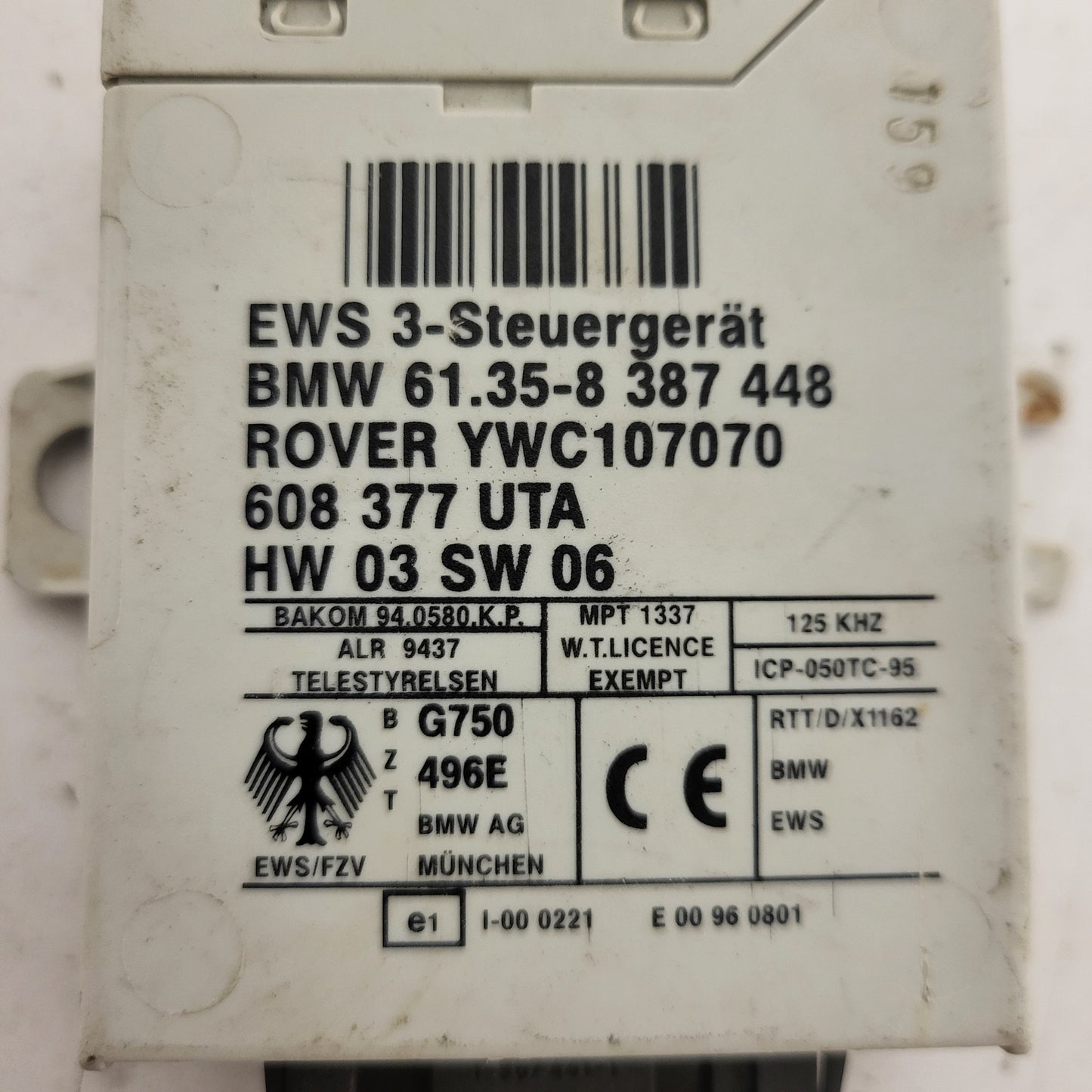 BMW E46 E39 ROVER 75 IMMOBILIZER ECU / YWC107070 / 61.35-8 387448 / 61.35-8387448