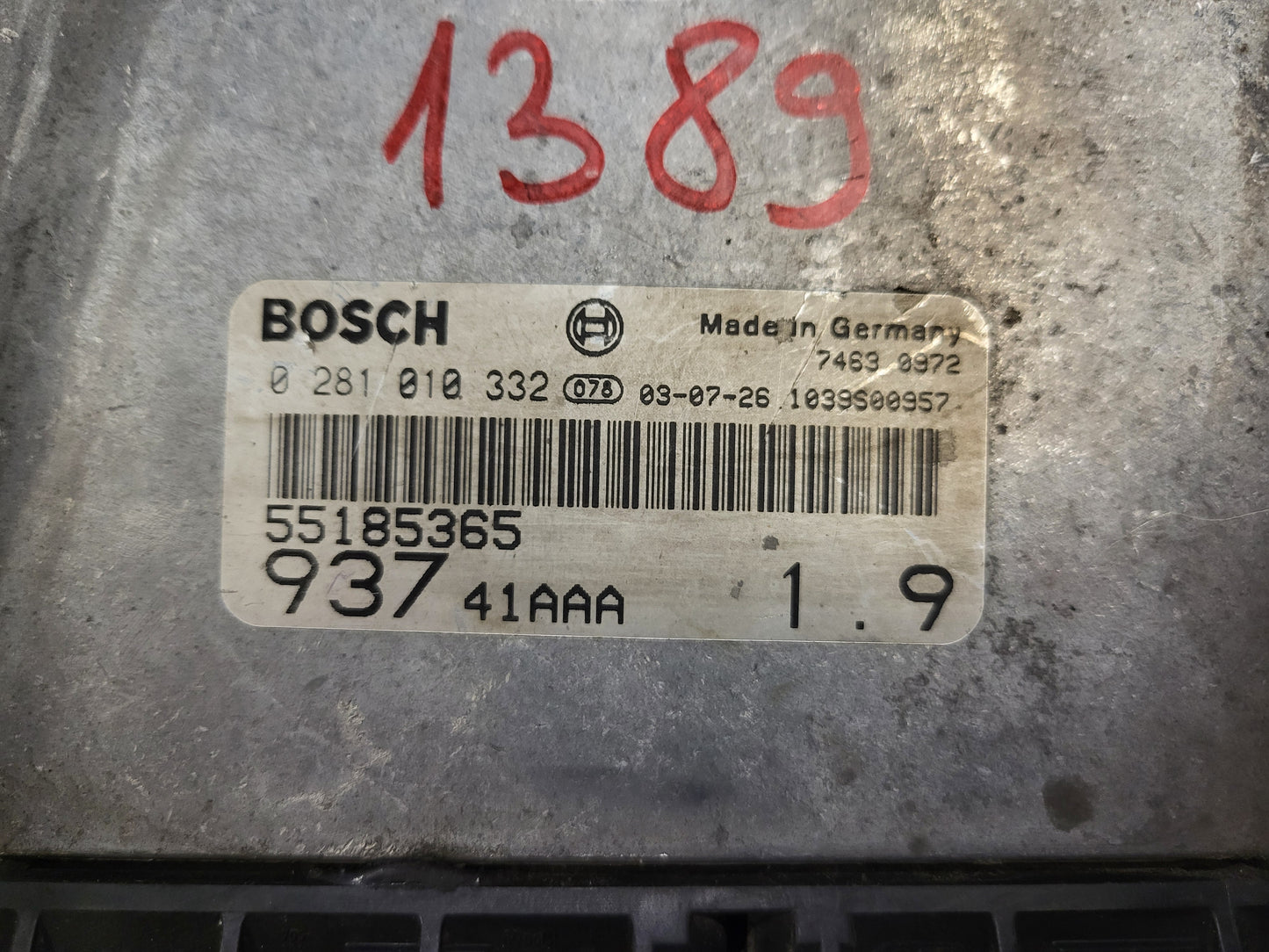 ALFA 147 ECU / 0281010332 / 55185365 / BOSCH