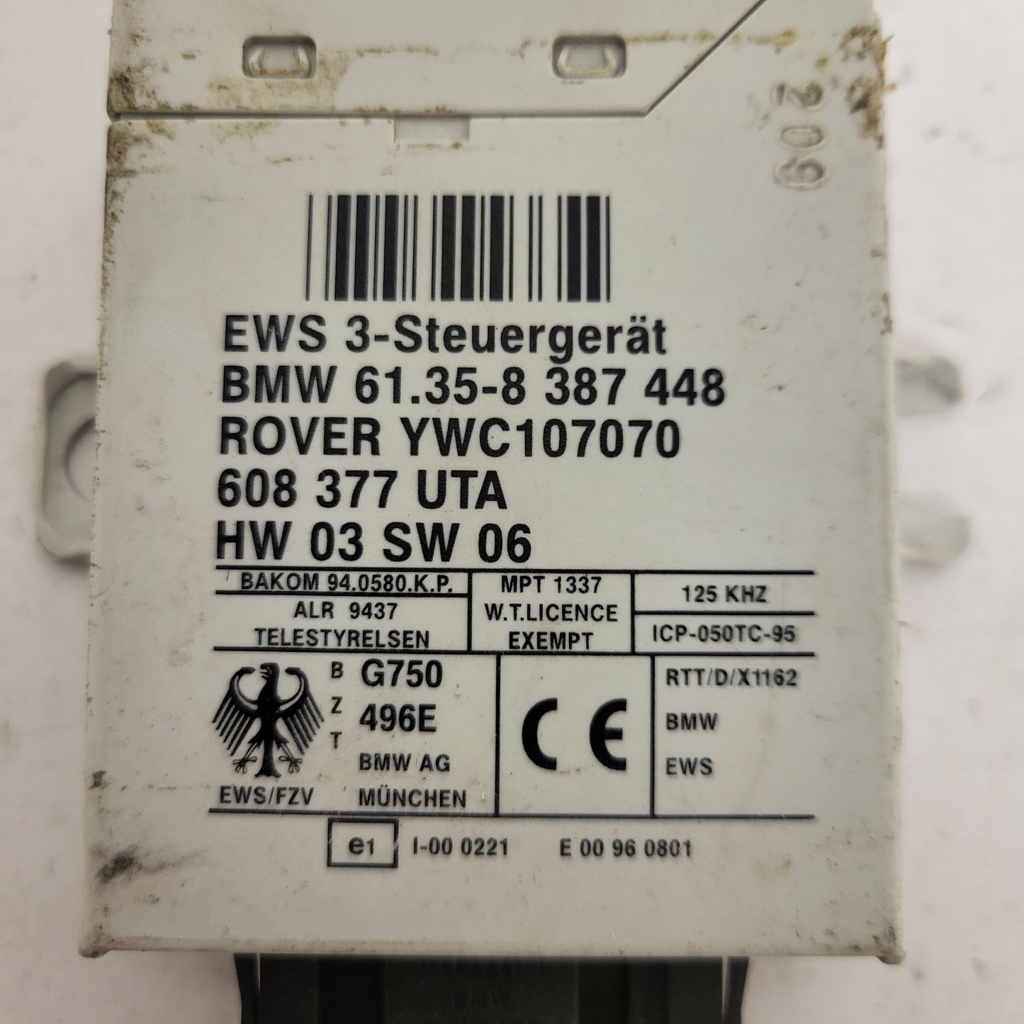 BMW E46 E39 ROVER 75 IMMOBILIZER ECU / YWC107070 / 61.35-8 387448 / 61.35-8387448