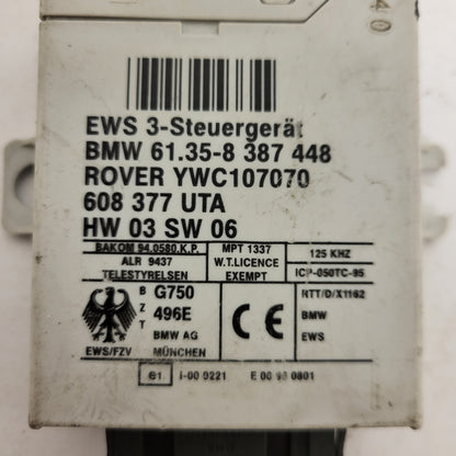 BMW E46 E39 ROVER 75 IMMOBILIZER ECU / YWC107070 / 61.35-8 387448 / 61.35-8387448