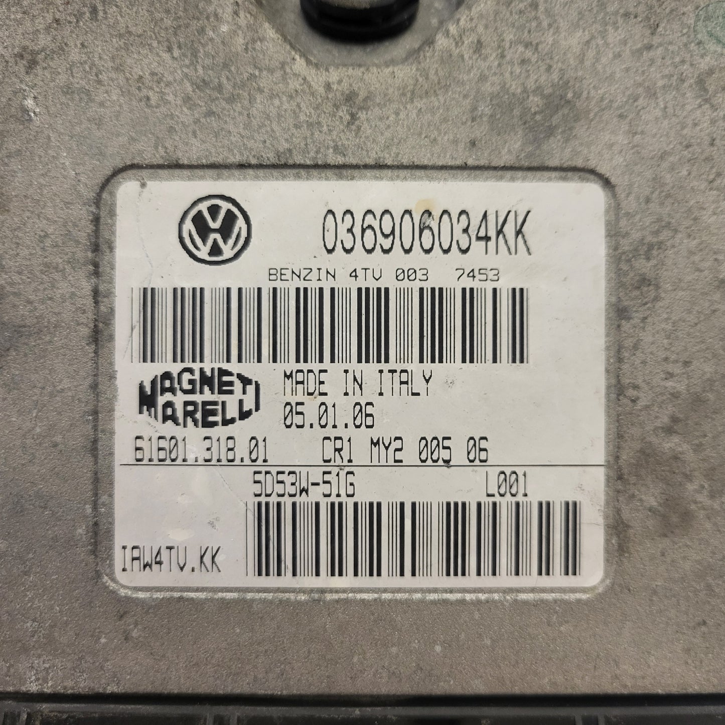 SEAT IBIZA ECU / 036906034KK / 4TV / IAW4TV.KK / 61601.318.01 / MAGNETI MARELLI