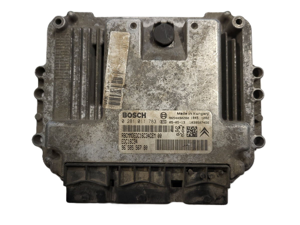 Peugeot Citroen ECU / 0281011783 / 96556780 / EDC16C34 / 9654490280 / BOSCH - B26-22 - 1