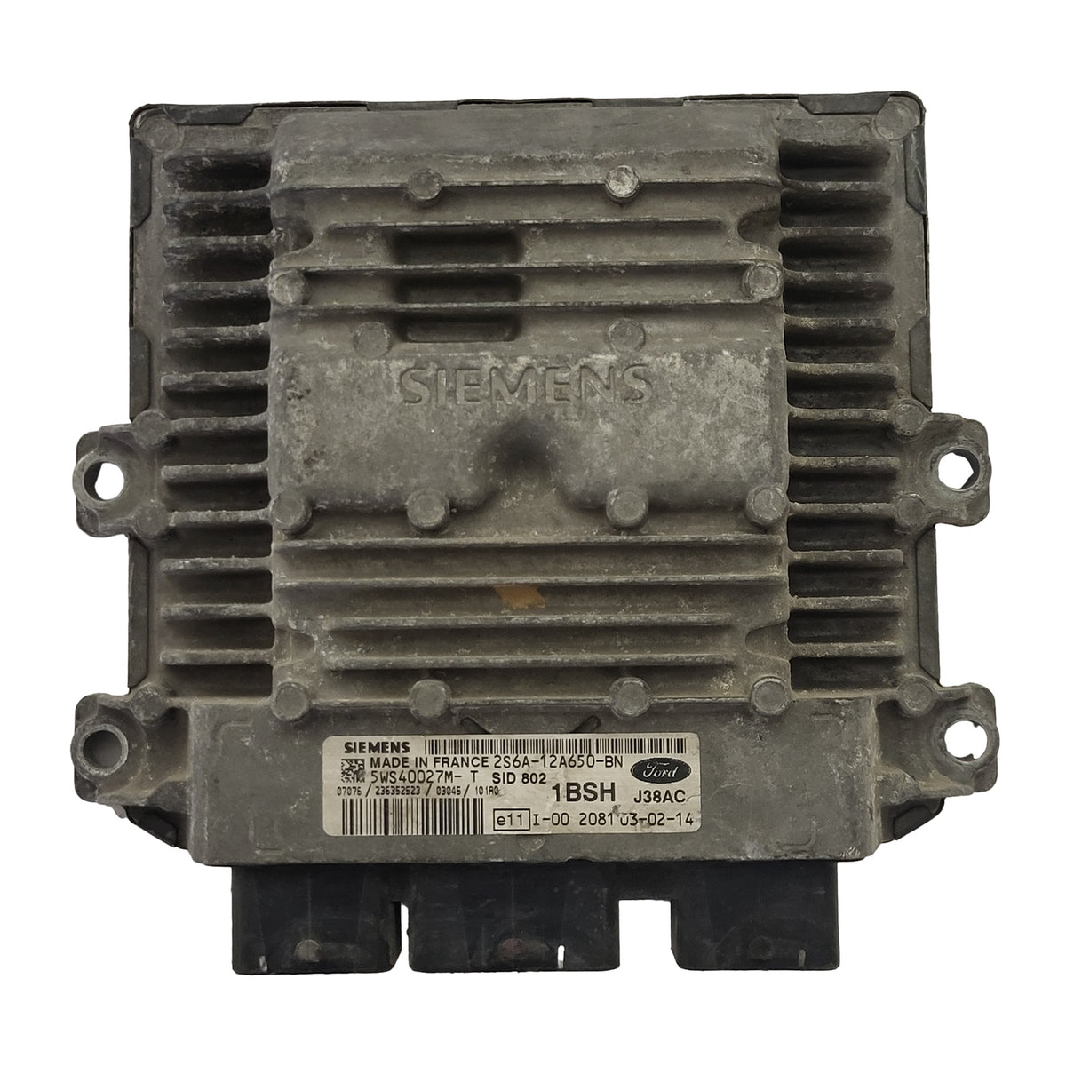 FORD FIESTA ECU / 2S6A-12A650-BN / 5WS40027-T / 1BSH / SID802 / 1BSH / SIEMENS - B27-03 - 1