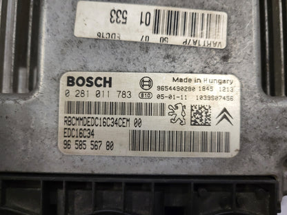Peugeot Citroen ECU / 0281011783 / 96556780 / EDC16C34 / 9654490280 / BOSCH