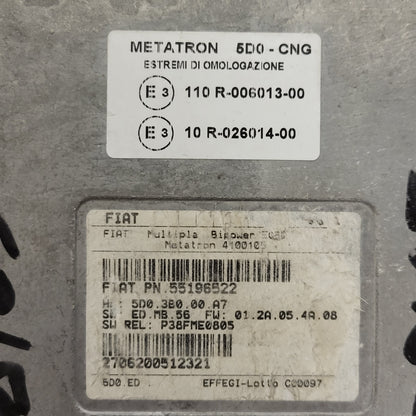 FIAT MULTIPLA BIPOWER ECU / 55196522 / 4100105 / C601 / METATRON