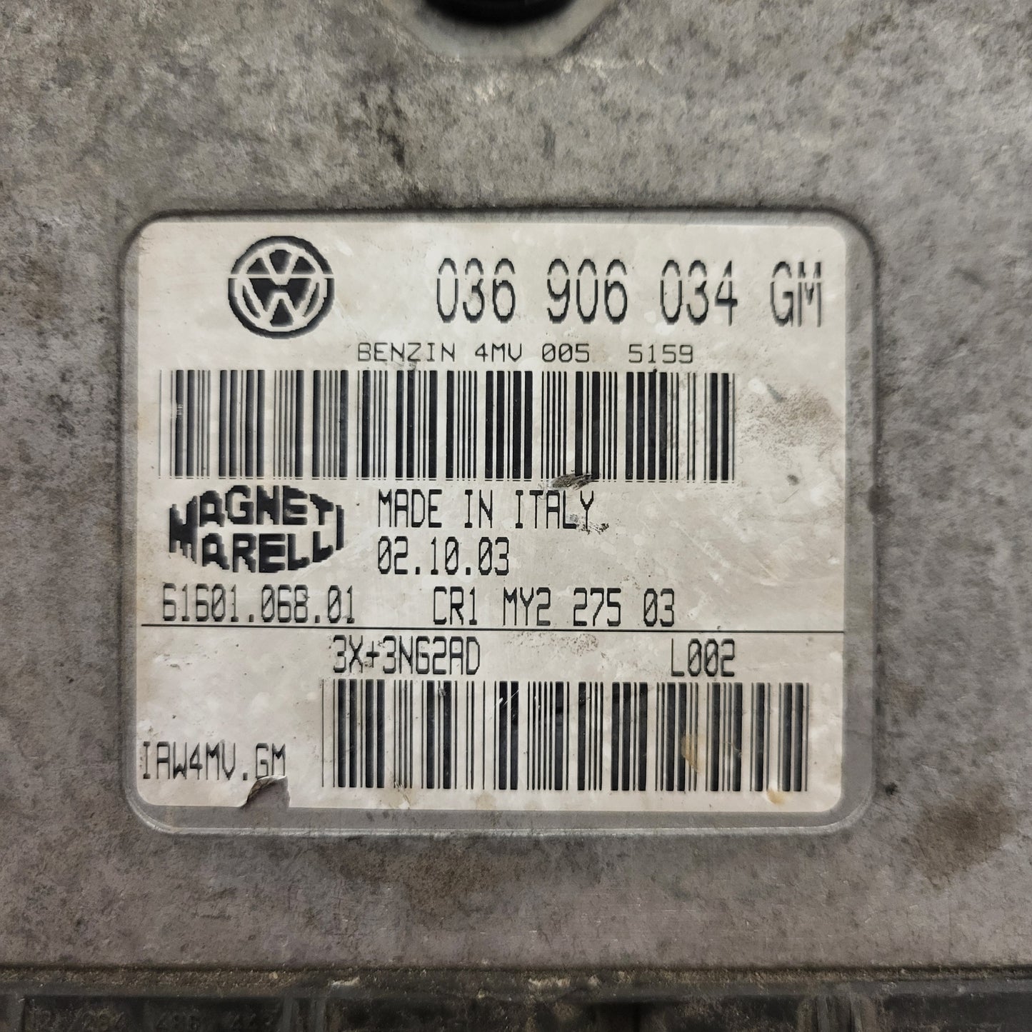 SEAT IBIZA ECU / 036906034GM / 4TV / IAW4MV.GM / 61601.068.01 / MAGNETI MARELLI