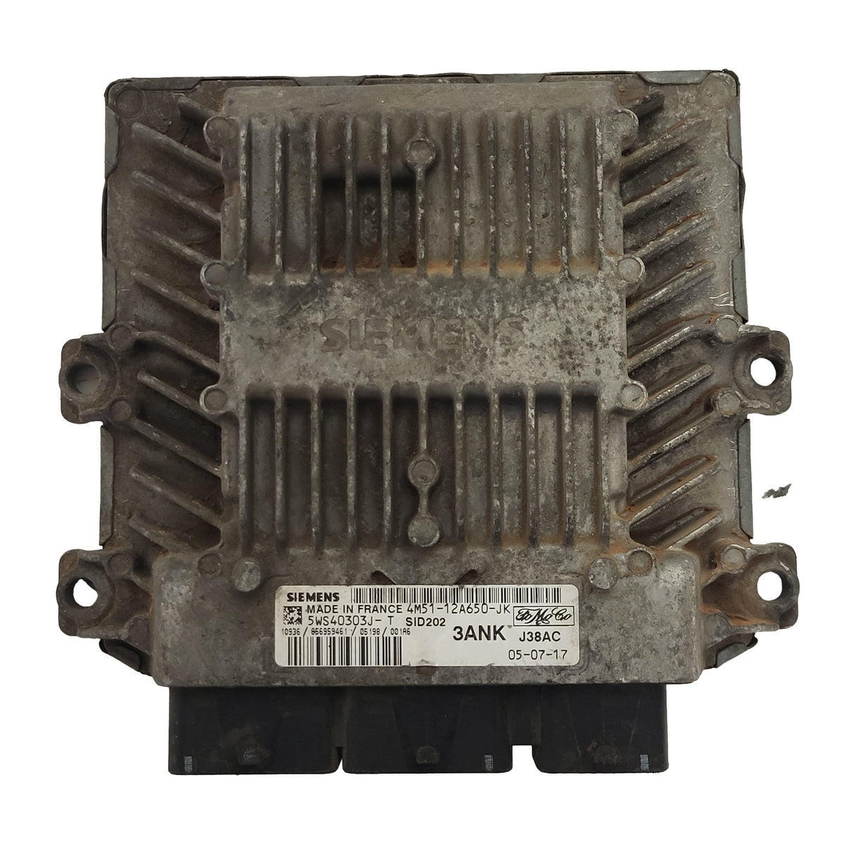 FORD ECU / 4M51-12A650-JK / 5WS40303J-T / 3ANK / SID202 / SIEMENS - B27-12 - 1