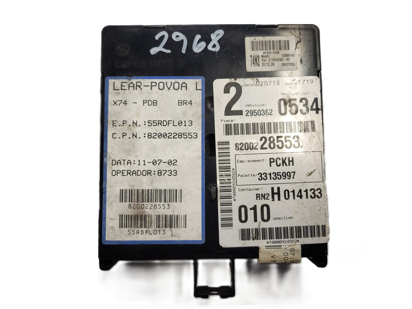 RENAULT ECU BSI / 74N3 / 8200213234 / 21669695-8C / SAGEM