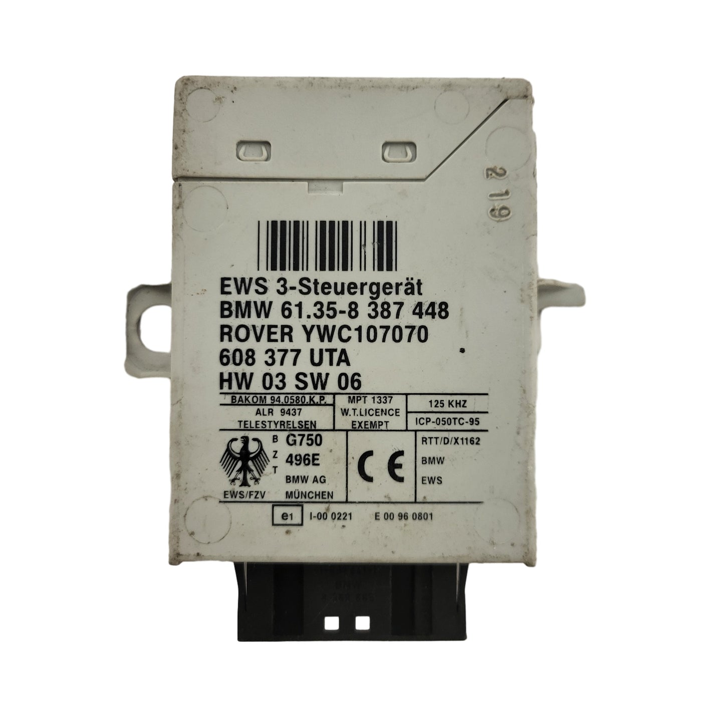 BMW E46 E39 ROVER 75 IMMOBILIZER ECU / YWC107070 / 61.35-8 387448 / 61.35-8387448