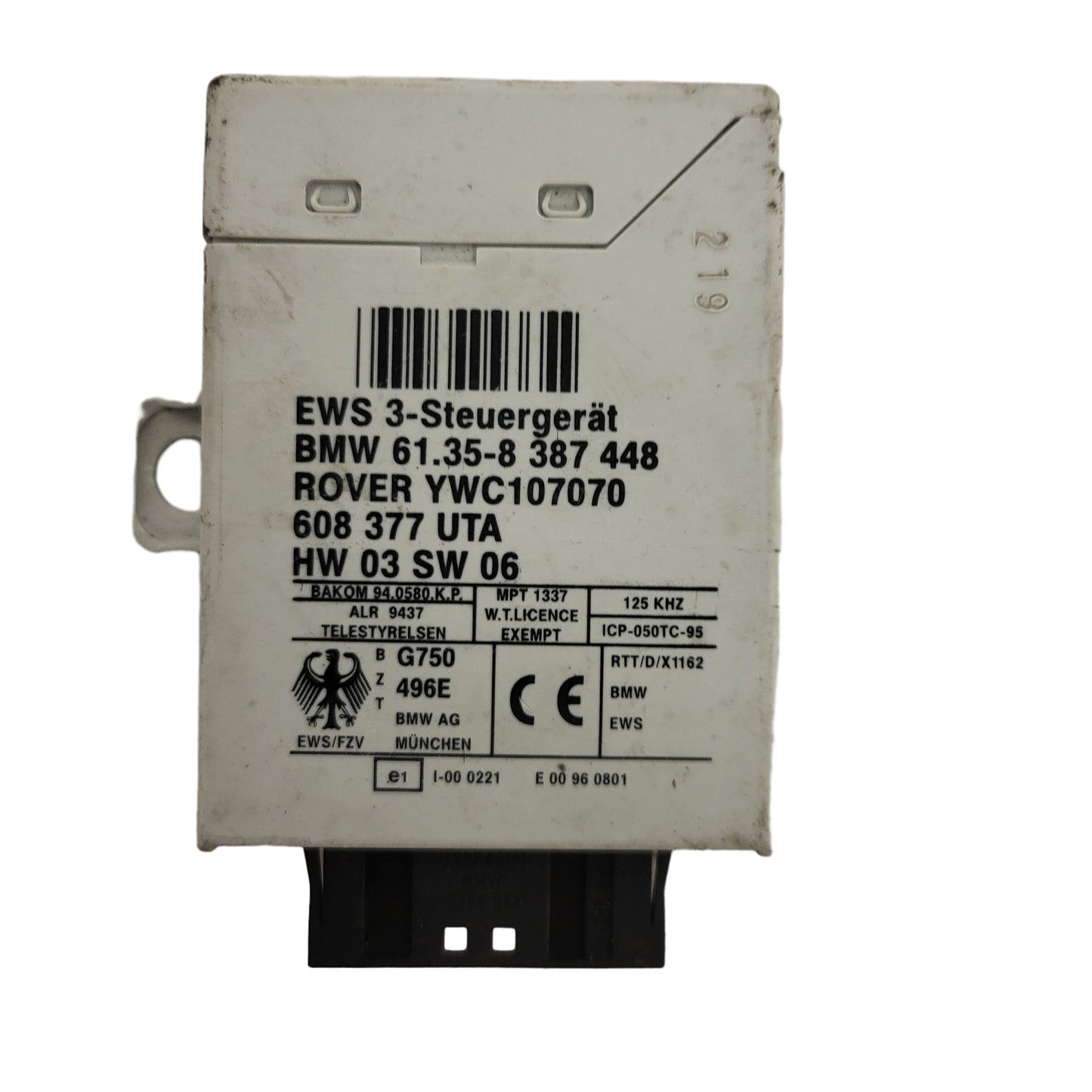 BMW E46 E39 ROVER 75 IMMOBILIZER ECU / YWC107070 / 61.35-8 387448 / 61.35-8387448