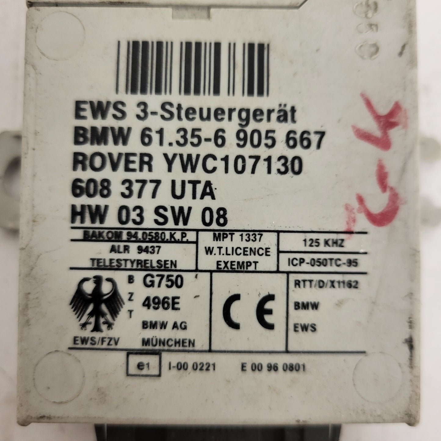 BMW E46 E39 X5 MINI ROVER 75 IMMOBILIZER ECU / YWC107130 / 61.35-6 905667