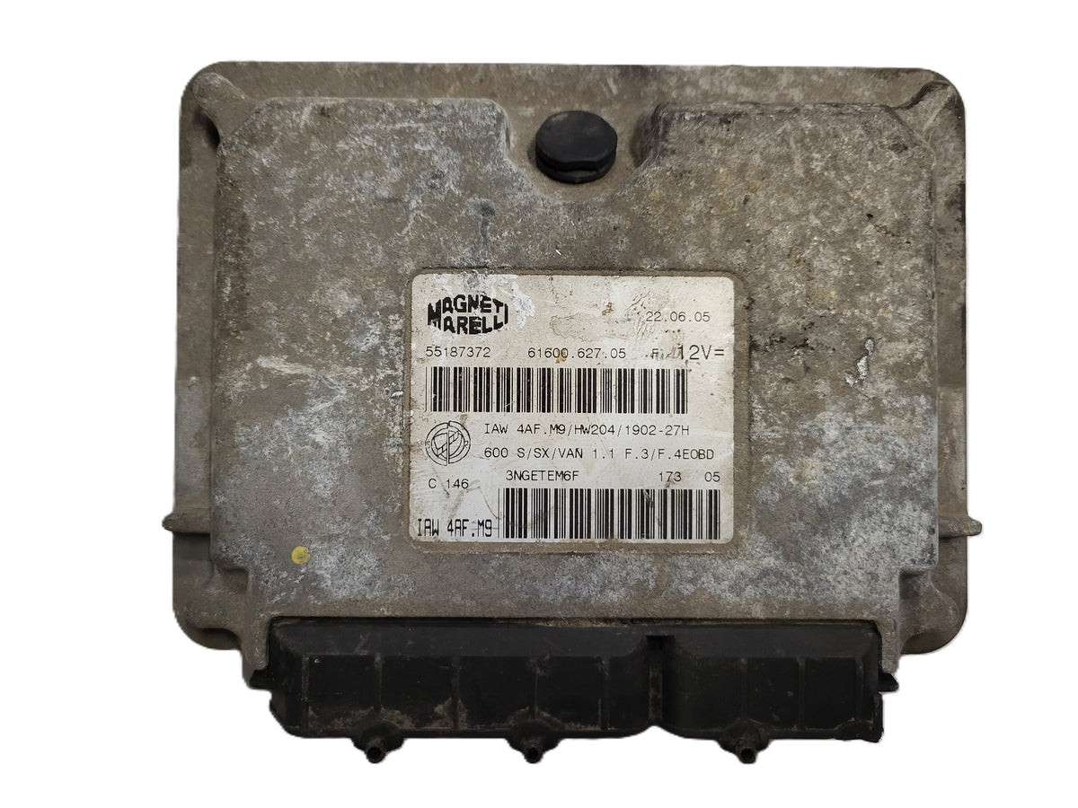 Fiat Seicento 600 ECU / 55187372 / IAW4AF.M9 / 61600.627.05 / MAGNETI MARELLI - B29-13 - 1