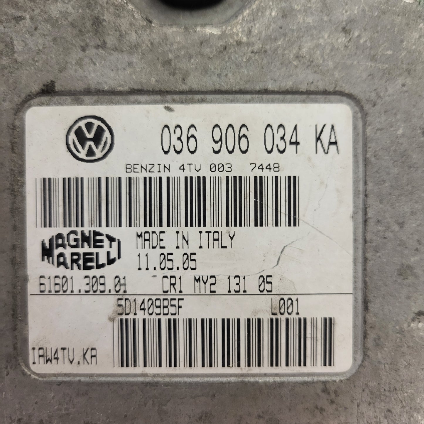 VW ECU / 036906034KA / IAW 4TV.KA / 61601.309.01 / MAGNETI MARELLI