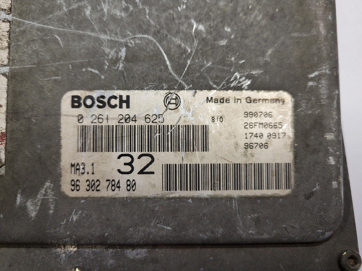 PEUGEOT CITROEN 106 SAXO ECU / 0261204625 / 9630278480 / MA3.1 / BOSCH