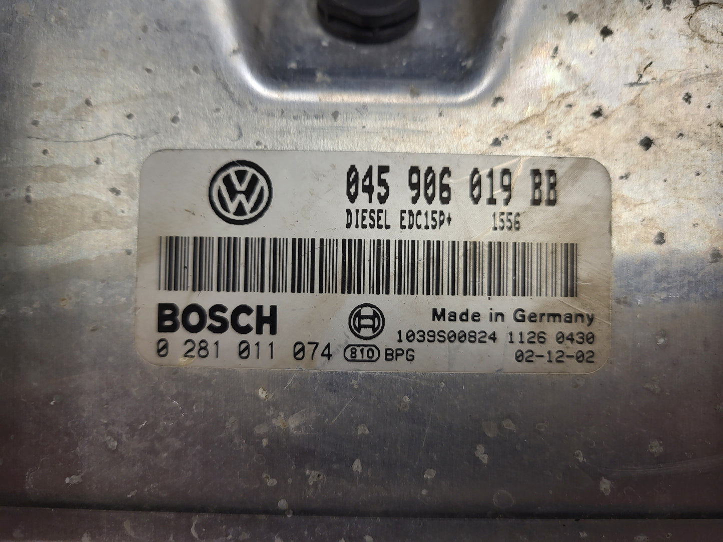 VW SEAT ECU / 045906019BB / 0281011074 / EDC15P+ / BOSCH