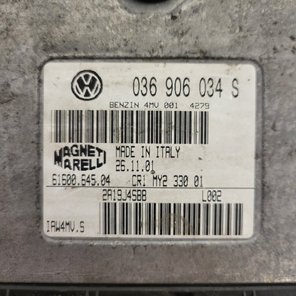 VW POLO ECU / 036906034S / 61600.645.04 / IAW4MV.S / MAGNETI MARELLI
