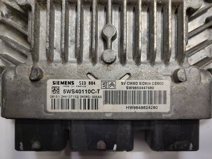 PEUGEOT CITROEN ECU / 5WS40110C-T / SW 9653447480 / HW 9648624280 / SID804 SIEMENS