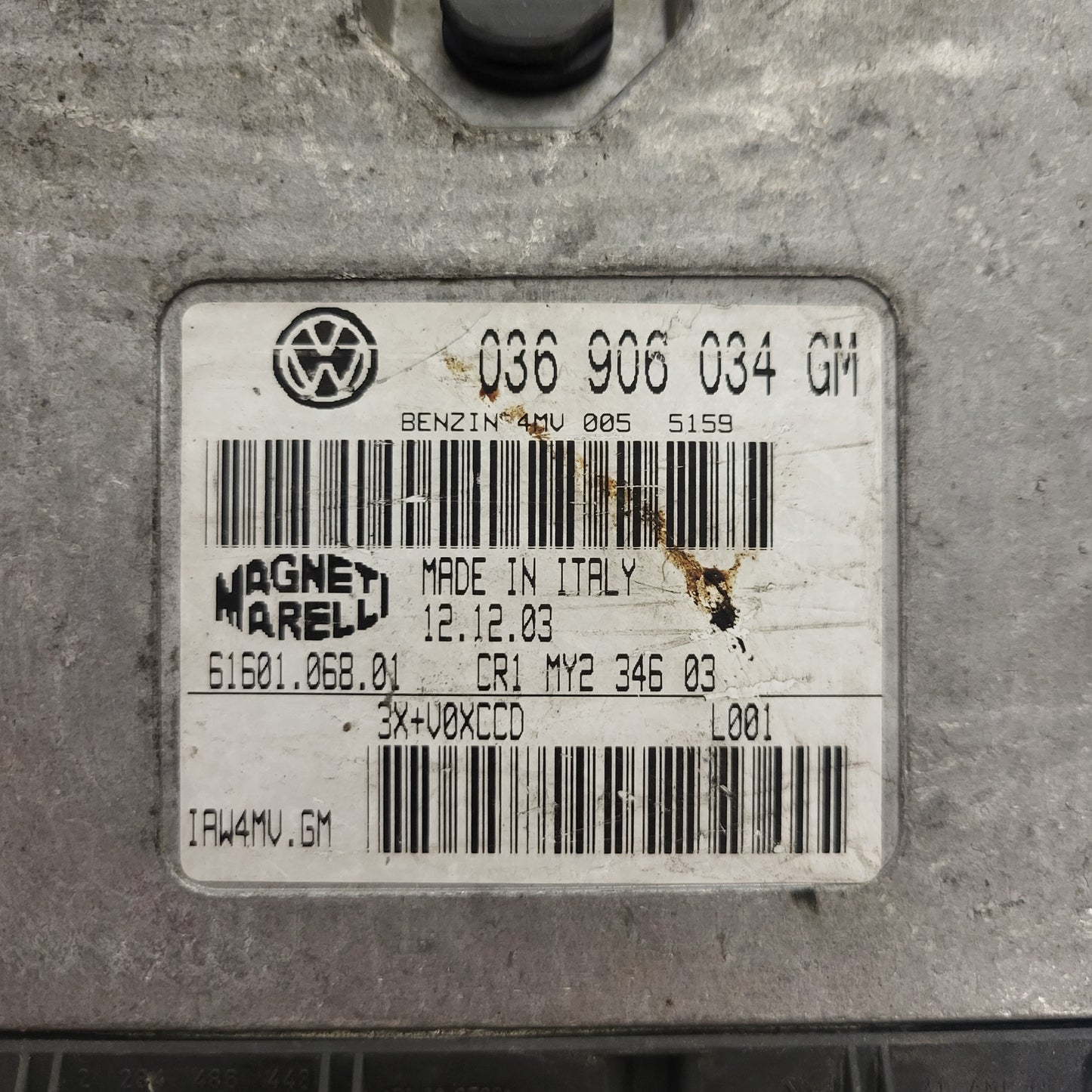 SEAT IBIZA ECU / 036906034GM / 4TV / IAW4MV.GM / 61601.068.01 / MAGNETI MARELLI