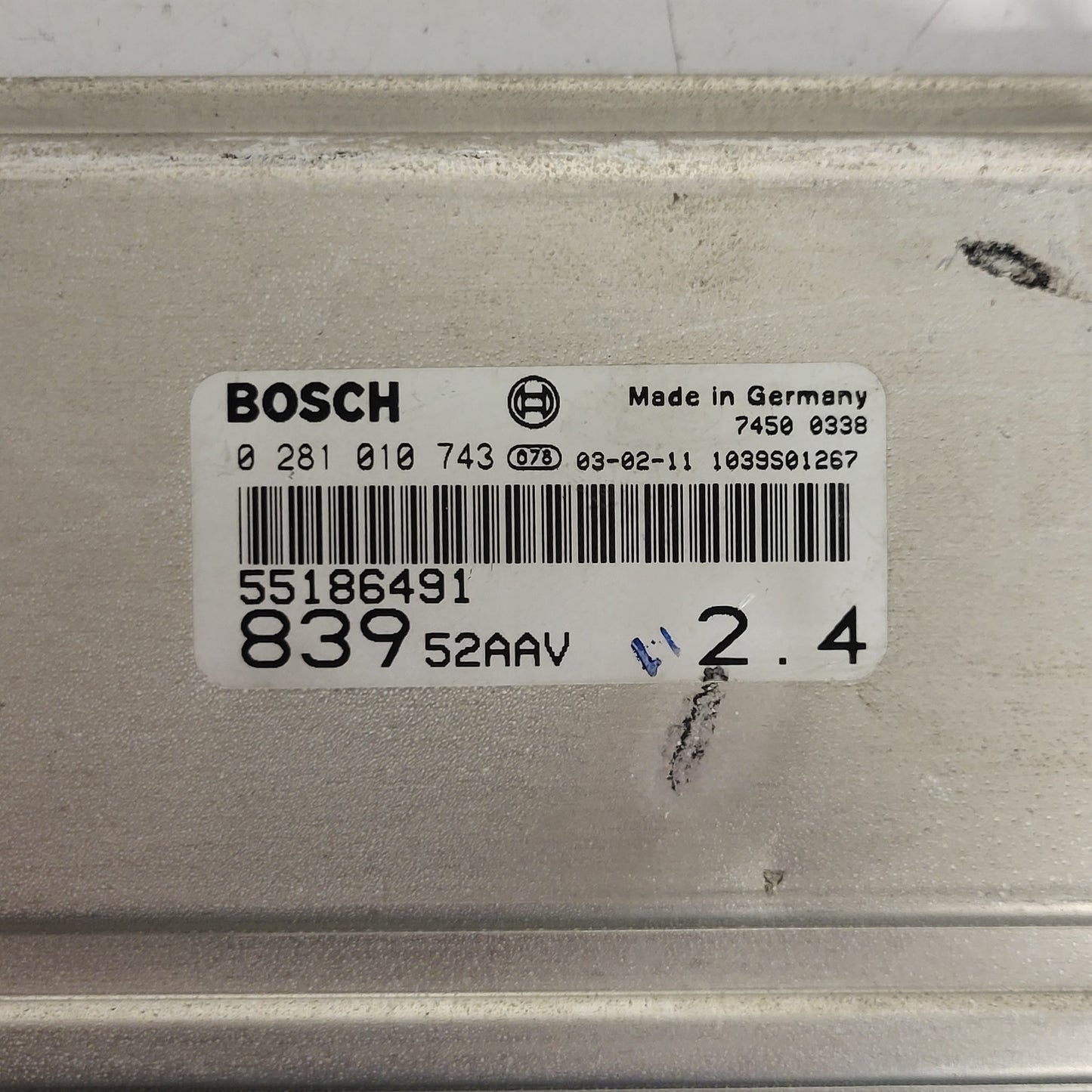 LANCIA LYBRA 2.4 JTD ECU / 0281010743 / 55186491 / BOSCH