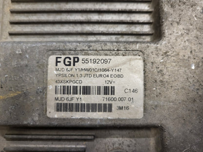 LANCIA YPSILON ECU / 55192097 / MJD 6JF.Y1 / HW01C / 71600.007.01