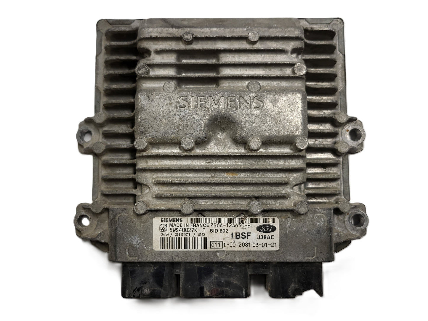 Ford ECU / 2S6A-12A650-BL / 5WS40027K-T / 1BSF / SID802 / J38AC / SIEMENS